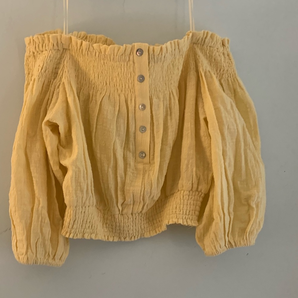 Off the shoulder yellow dressy top